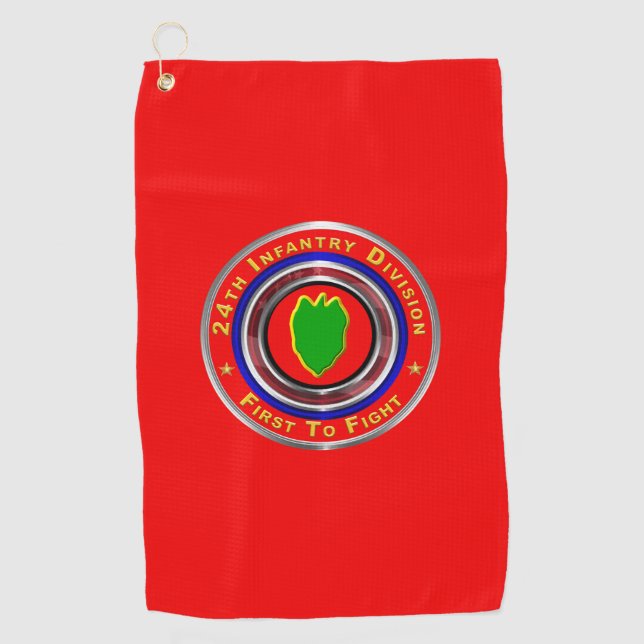 24th Infantry Division “First To Fight” Golf Towel (Front)