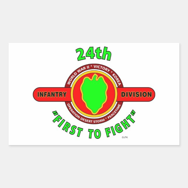 24TH INFANTRY DIVISION "FIRST TO FIGHT" PRODUCTS STICKER (Front)