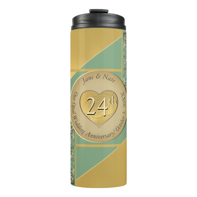 24th Opal Anniversary Thermal Tumbler (Front)