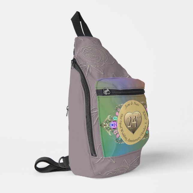 24th Opal Wedding Anniversary Print Cut Sew Bag (Left Corner)