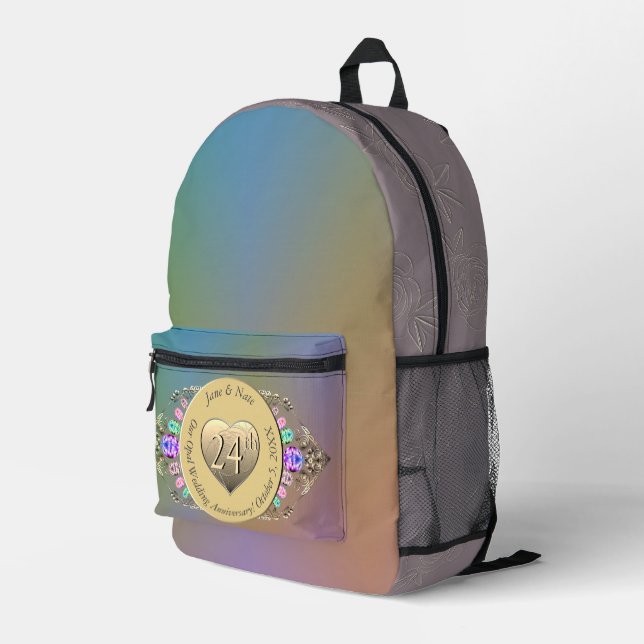 24th Opal Wedding Anniversary Print Cut Sew Bag (Back Corner Right)