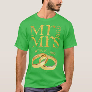 24th Wedding Anniversary Gift Mr & Mrs Since 1997 T-Shirt