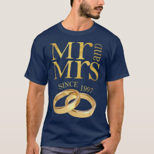 24th Wedding Anniversary Gift Mr & Mrs Since 1997 T-Shirt