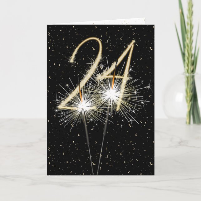 24th wedding anniversary sparklers card (Front)