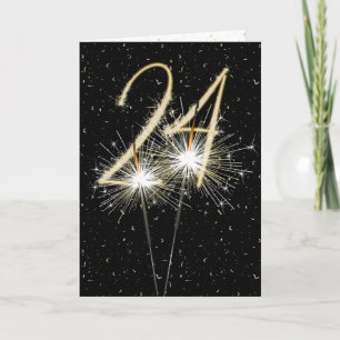24th wedding anniversary sparklers card