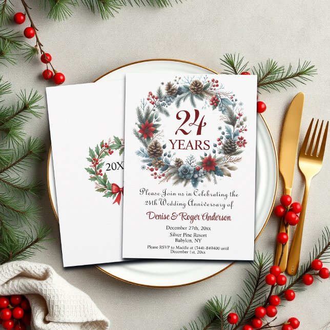 24th Wedding Anniversary Winter Invitation (Creator Uploaded)