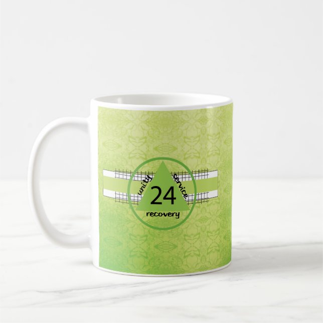 24th Year 12 Step Recovery Anniversary Gift Mug (Left)