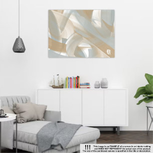 24x18" Sandy Tornado Trend Abstract Art Beige Canvas Print