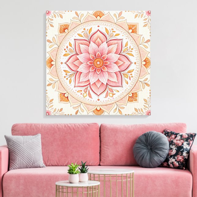 24x24 Personalized Photo Canvas for Wall Décor Print (Insitu(LivingRoom))
