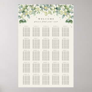 24x36" 25 Tables of 10 Seating Chart Poster