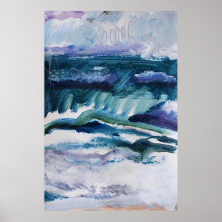 24x36 Poster of Seascape, Beach, Ocean Painting