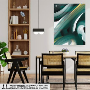 24x36" Trend Abstract Art Canvas Black White Green Print