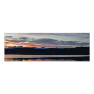 24X8 Hood Canal & the Olympic Mountains at Sunset Photo Print