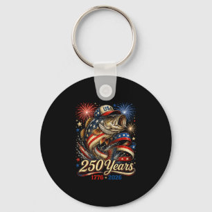 250 america 1776 2026 bass fishing usa flag 250th keychain
