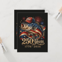 250 America 1776 2026 Bass Fishing USA Flag