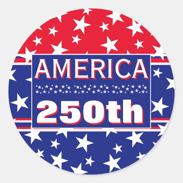 250 AMERICA CLASSIC ROUND STICKER (Front)