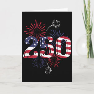 250 America Flag Fireworks 250th Anniversary Women Card