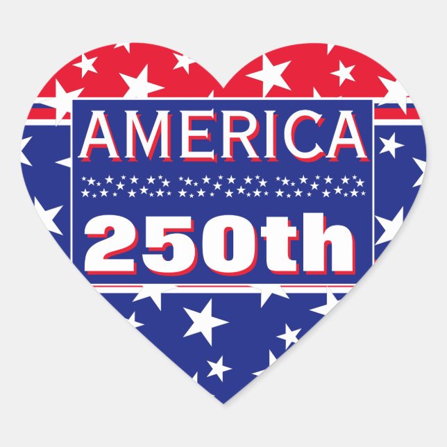 250 AMERICA HEART STICKER (Front)