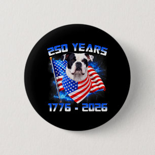 250 America Years 1776 2026 American Bulldog Dog 2 Inch Round Button