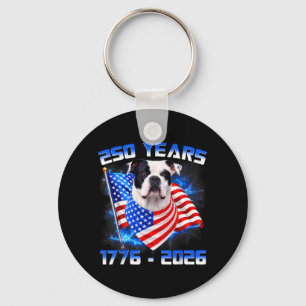 250 America Years 1776 2026 American Bulldog Dog Keychain