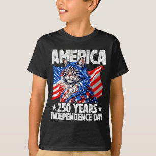 250 America Years Independence Day Maine Coon T-Shirt