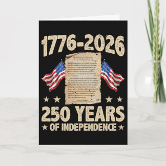 250 American Years Of Independence 1776 2026 Us De Card