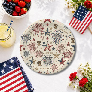250 Anniversary America 4th of July Independence Paper Plate