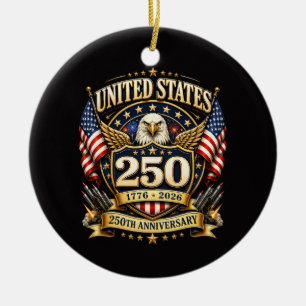 250 Anniversary USA 250 Years Ceramic Ornament