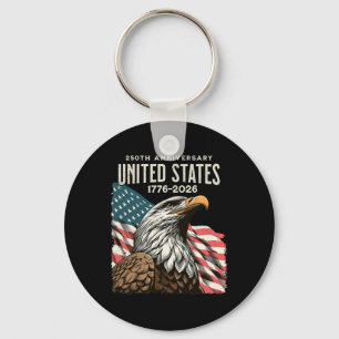 250 Anniversary Usa 250th Us Flag Patriotic 4th Of Keychain