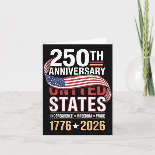 250 Anniversary Usa 4th Of July Patriotic 250 Card