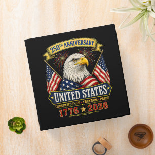 250 Anniversary USA 4th of July Patriotic Binder