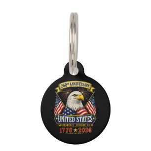250 Anniversary USA 4th of July Patriotic Pet Tag