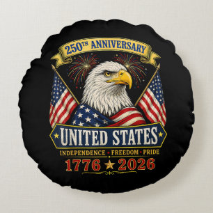 250 anniversary usa 4th of july patriotic round pillow