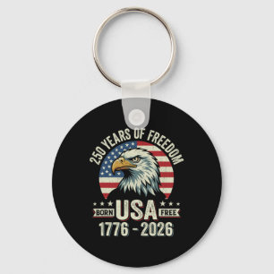 250 Anniversary Usa Eagle American Flag  Keychain