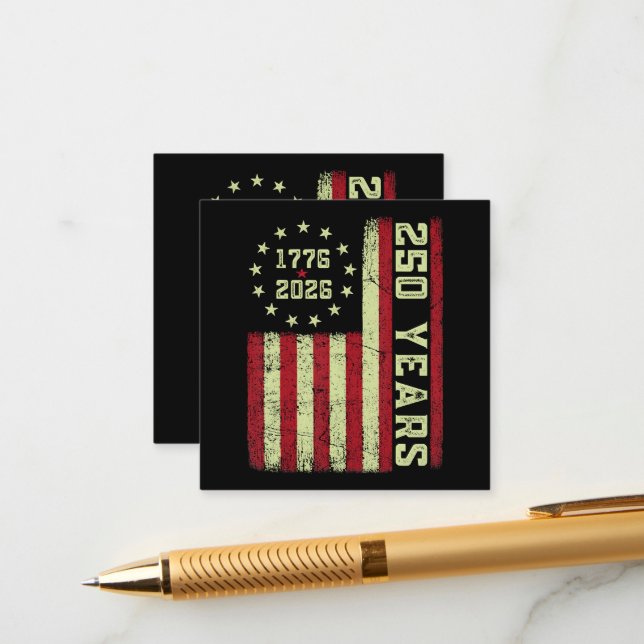 250 Anniversary Usa Flag Enclosure Card (Front/Back In Situ)