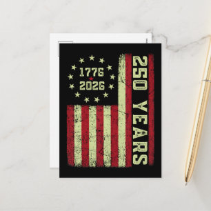 250 Anniversary Usa Flag Holiday Postcard