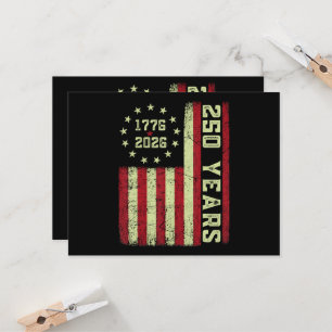 250 Anniversary Usa Flag Invitation