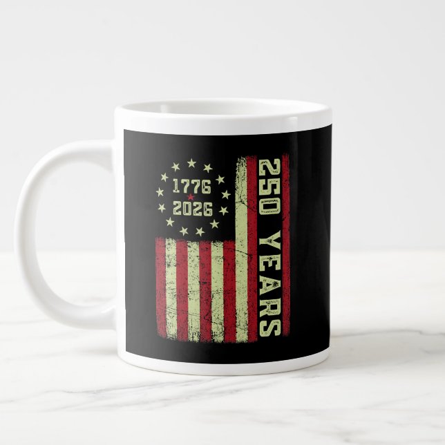 250 Anniversary Usa Flag Large Coffee Mug (Left)