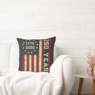 250 Anniversary Usa Flag Throw Pillow