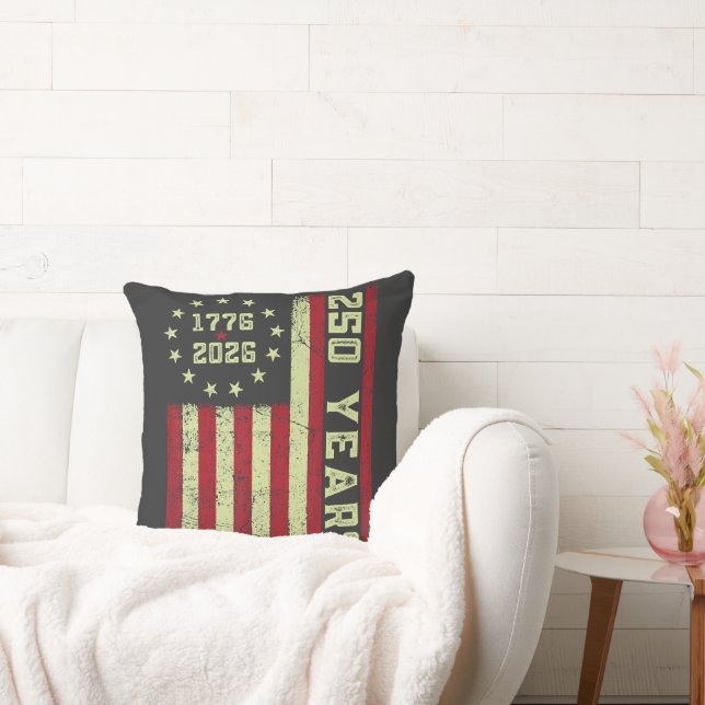 250 Anniversary Usa Flag Throw Pillow (Couch)