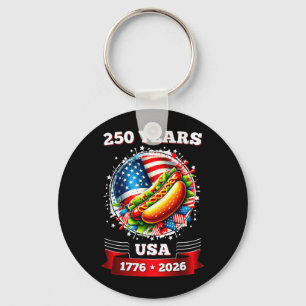 250 Anniversary USA Patriotic BBQ 250th 4th of Keychain
