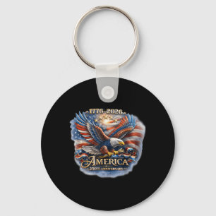 250 Anniversary USA Patriotic Eagle 250th 4th of Keychain