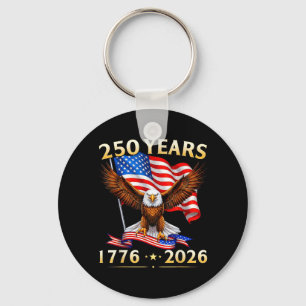 250 Anniversary USA Patriotic Eagle 250th 4th of Keychain