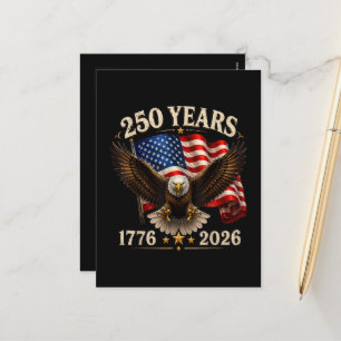 250 Anniversary USA Patriotic Eagle 250th Holiday Postcard