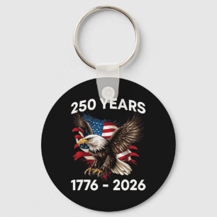 250 Anniversary Usa Patriotic Eagle 250th Independ Keychain