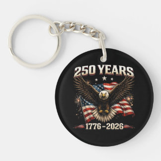 250 Anniversary USA Patriotic Eagle 250th Independ Keychain