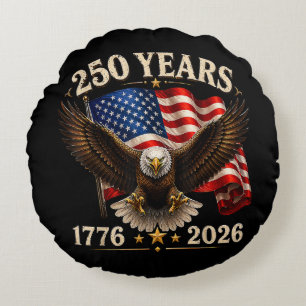 250 Anniversary USA Patriotic Eagle 250th Round Pillow