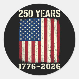 250 Anniversary USA Patriotic Flag 250th 4th of Classic Round Sticker