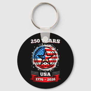 250 Anniversary USA Patriotic Star 250th 4th of Keychain