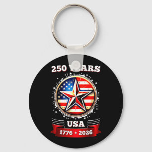 250 Anniversary USA Patriotic Star Keychain